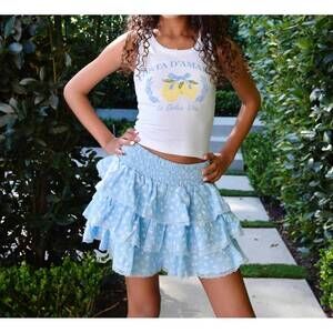 NEW FBZ ravello floral lace skirt in blue